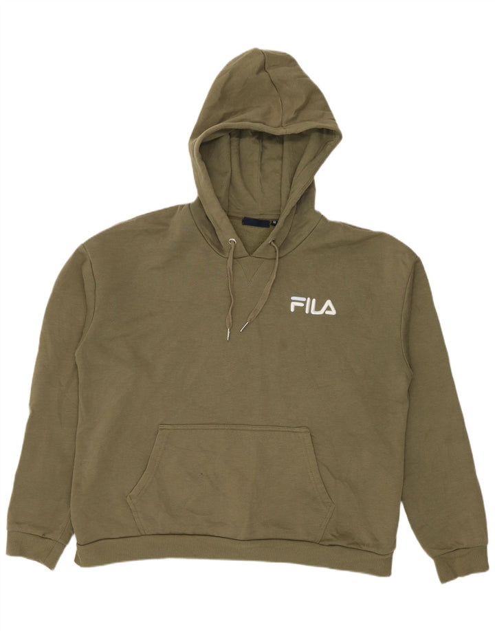 Fila Damen Übergroßer Kapuzenpullover UK 14 Medium Khaki Polyester
