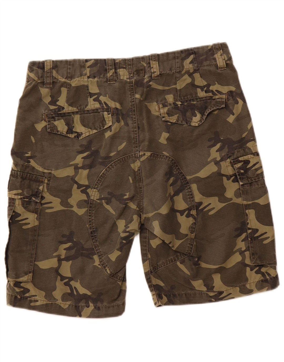 Superdry Herren Cargoshorts W30 Medium Khaki Camouflage Baumwolle