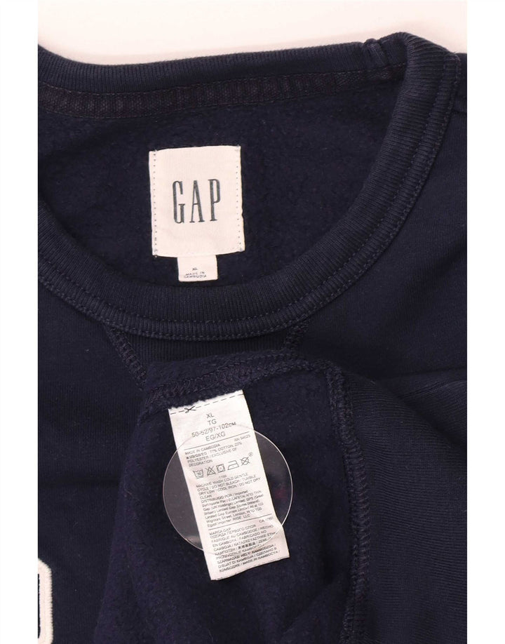 Gap Herren Grafik-Sweatshirt-Pullover XL aus marineblauer Baumwolle