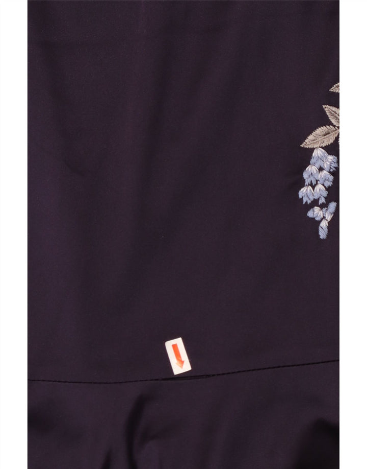 KAREN MILLEN Damen trägerloses Kleid UK 10 Small Lila Blumenseide