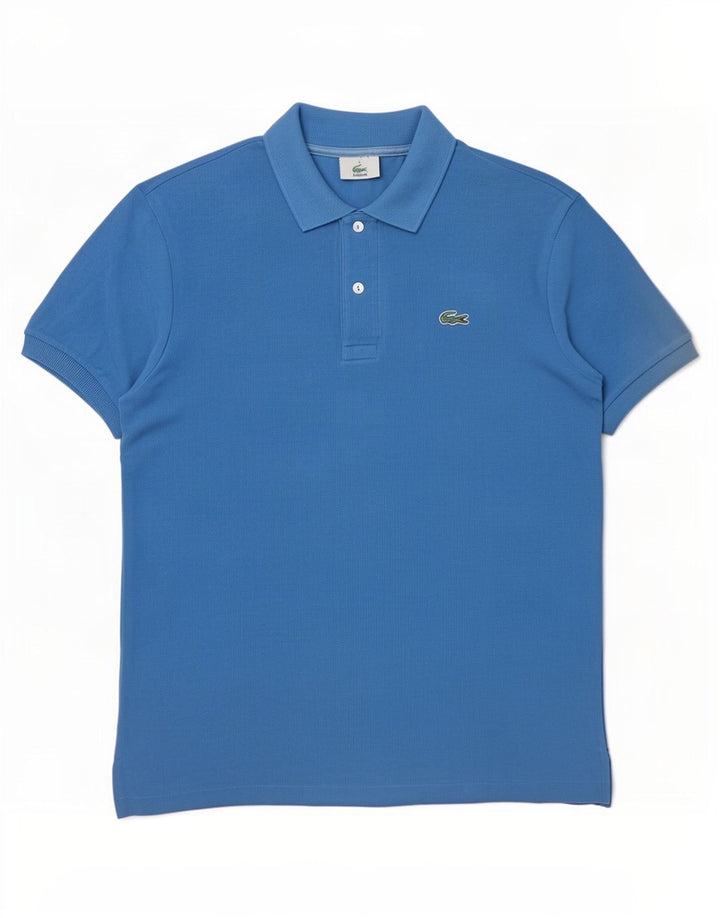 Lacoste Herren-Poloshirt, Größe 5, groß, blaue Baumwolle