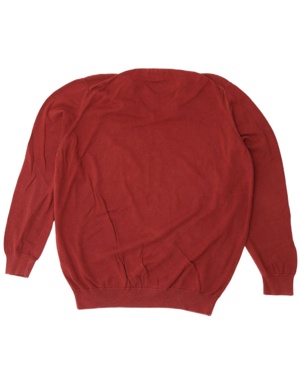 Barbour Herren-Pullover mit V-Ausschnitt, 2XL, kastanienbraune Baumwolle