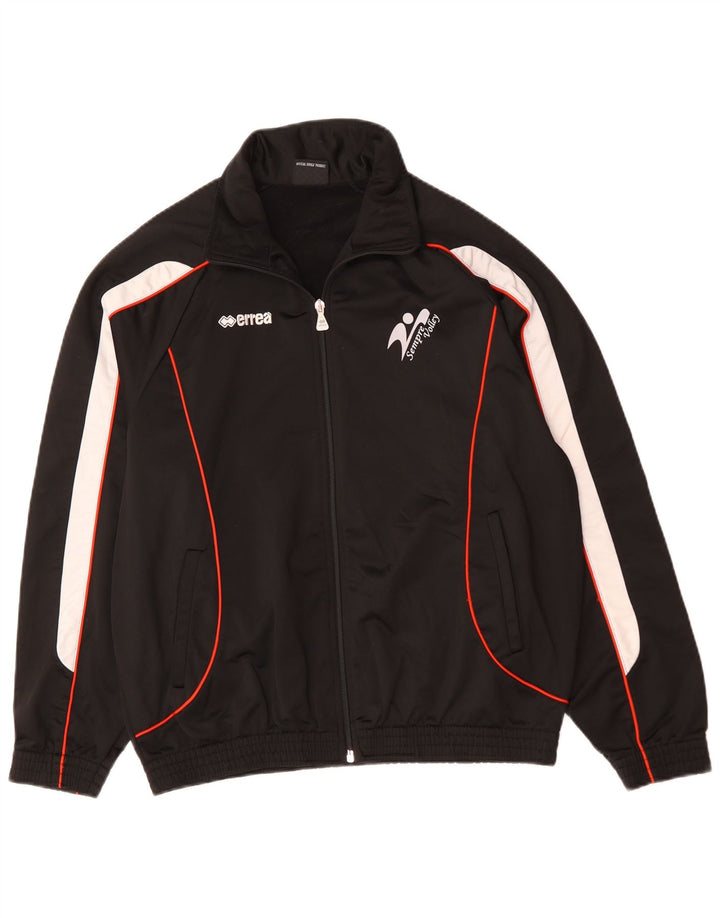 ERREA Herren-Trainingsanzugoberteil mit Grafik, groß, schwarzes Farbblock-Polyester