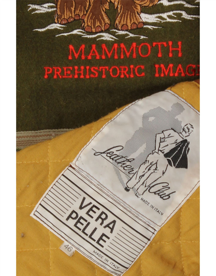 Vintage Herren Leder Windjacke IT 46 Kleines braunes Leder