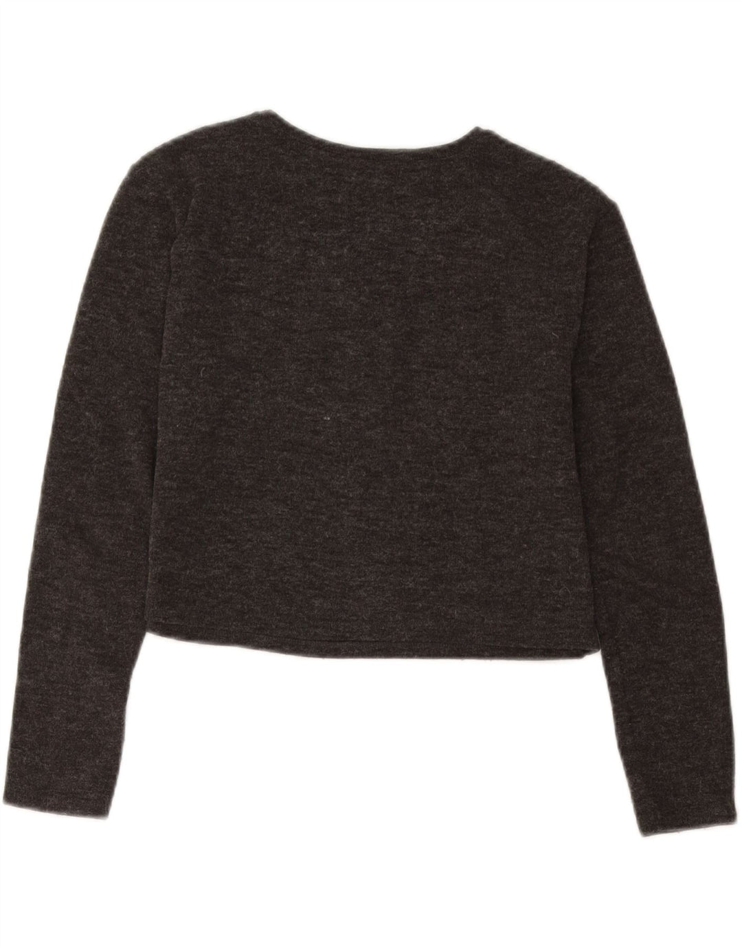 Zara Damen Crop Graphic Top Langarm UK 10 Small Grau