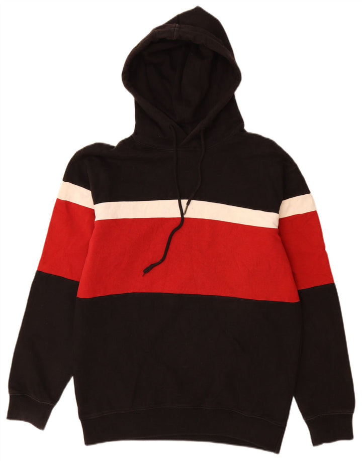 Zara Herren-Kapuzenpullover, klein, schwarz, Colourblock-Baumwolle