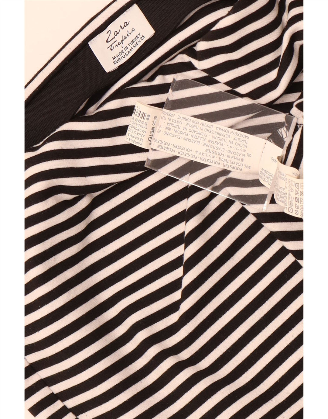 Zara Damen Trafaluc Minirock Medium W28 Schwarz gestreift Polyester