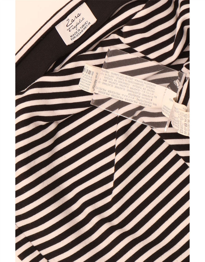Zara Damen Trafaluc Minirock Medium W28 Schwarz gestreift Polyester