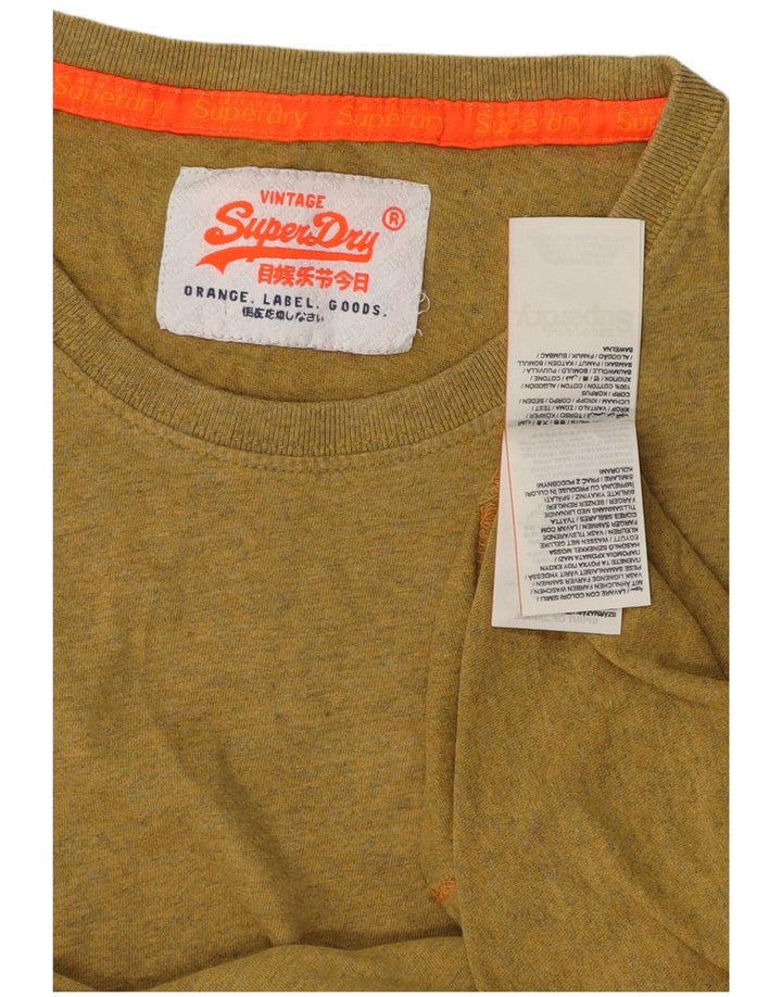 SUPERDRY Herren T-Shirt Top Small Khaki Baumwolle