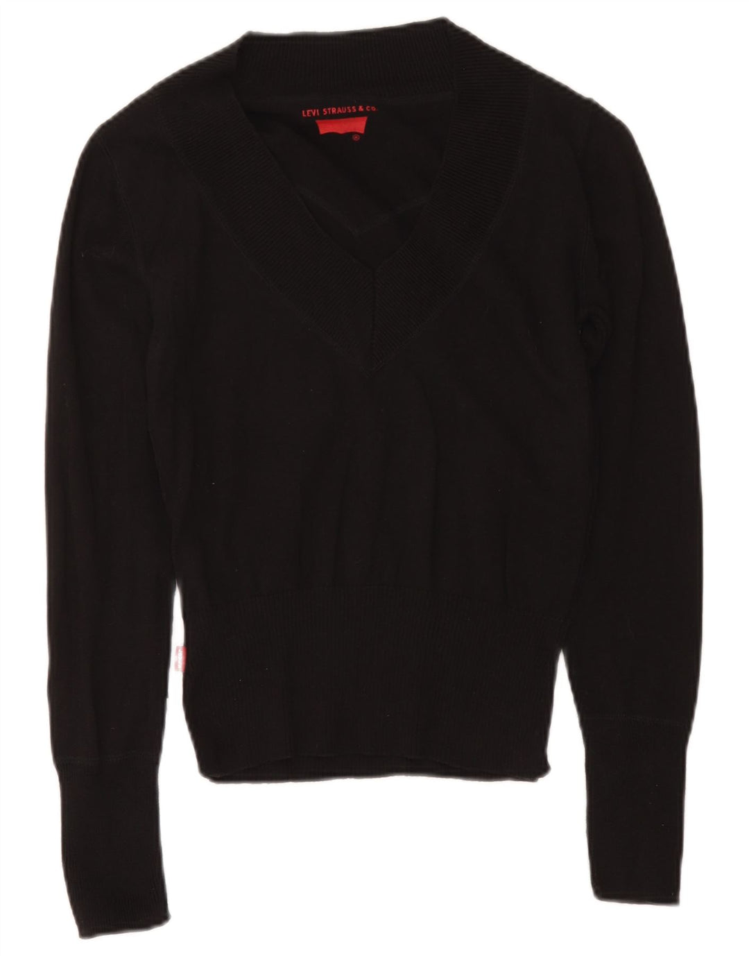 Levi's Damen-Pullover mit V-Ausschnitt, UK 12, mittelschwarz, Baumwolle