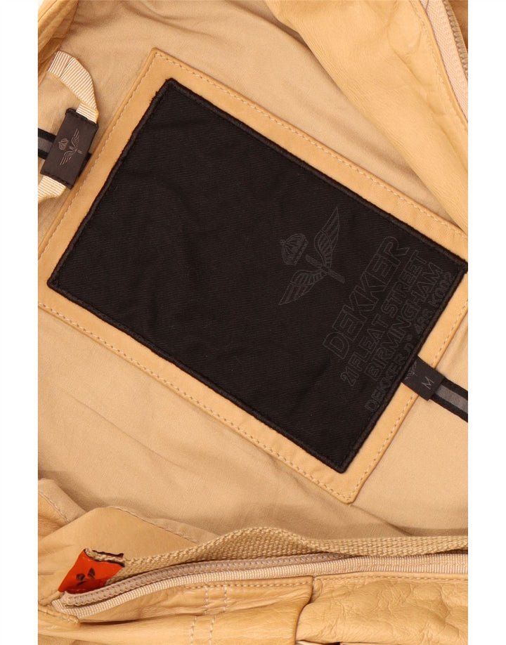 Dekker Herren Militärlederjacke UK 38 Medium Beige