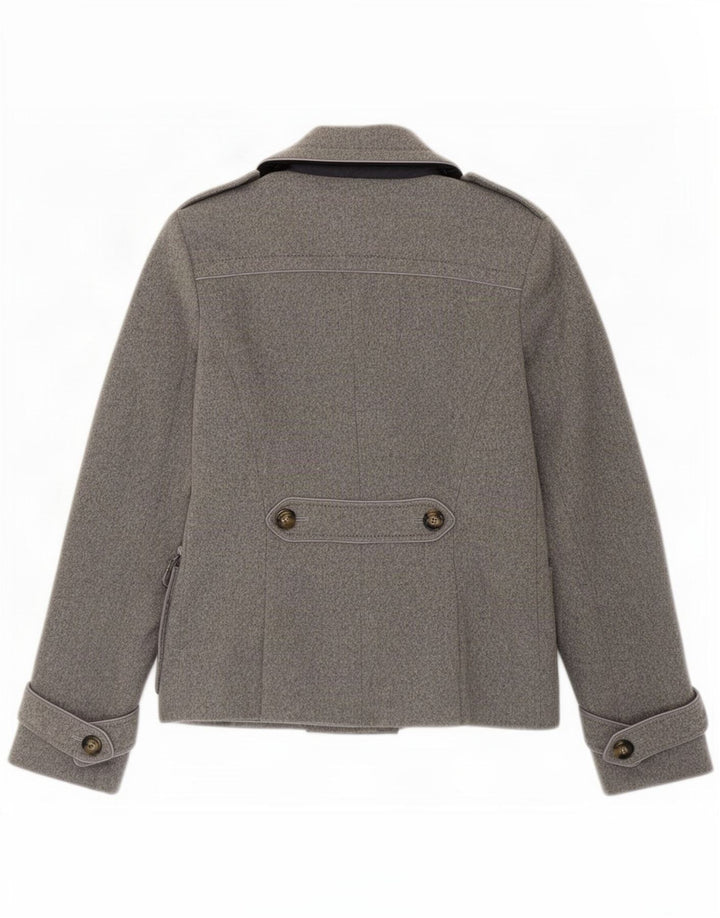 Intrend Damen Pea Coat UK 8 Small Graue Schurwolle