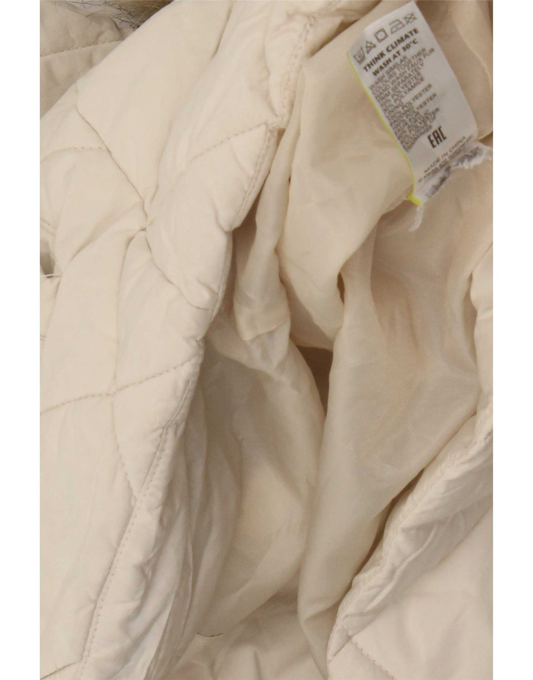 Marks & Spencer Damen-Steppjacke mit Kapuze, UK 12, Mittelweiß, Polyester