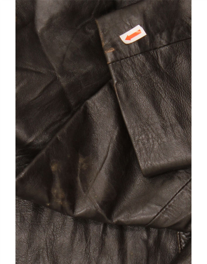 VINTAGE Womens Leather Jacket UK 14 Medium Brown