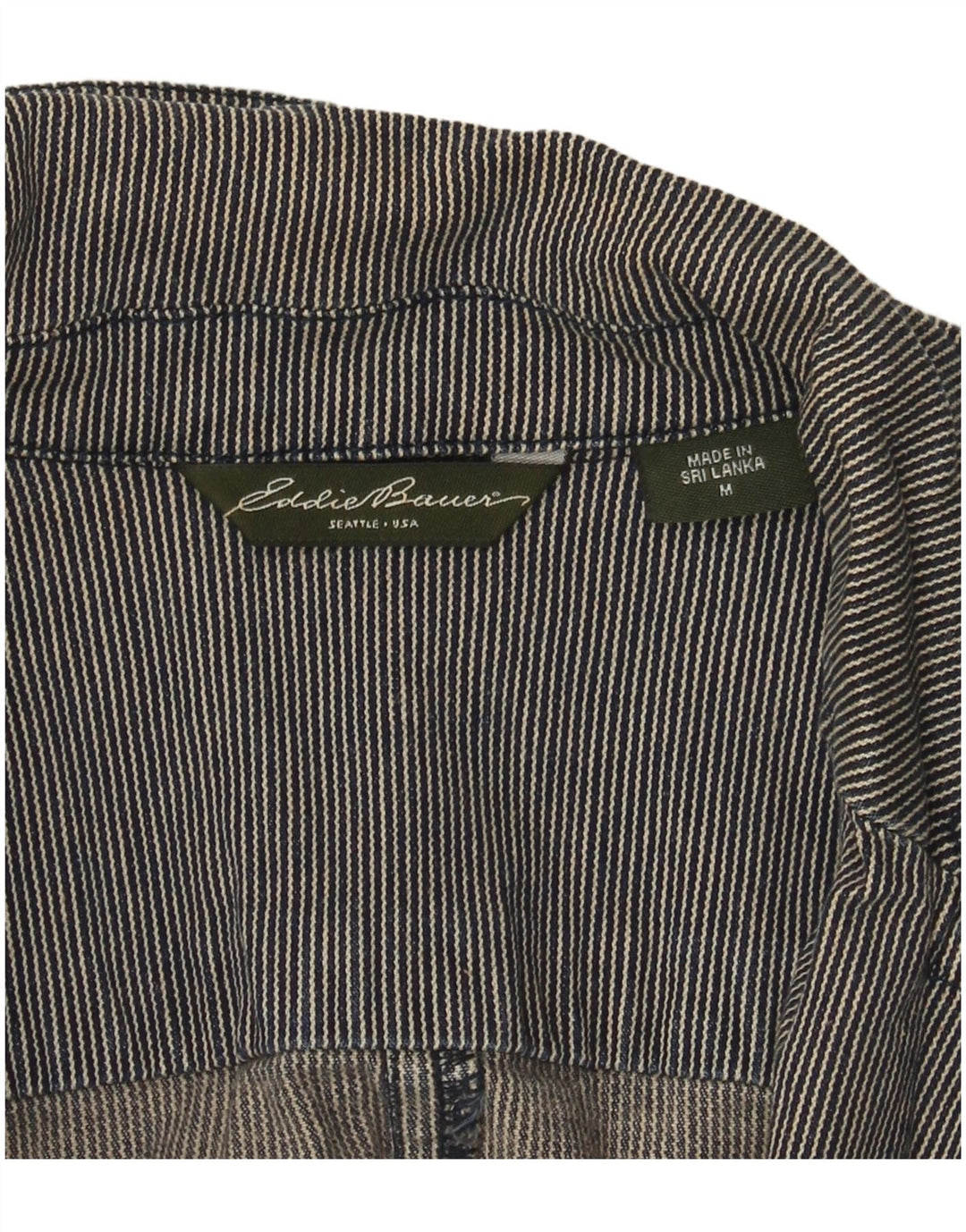 EDDIE BAUER Damen 2-Knopf-Blazerjacke UK 12 Mittelgrauer Nadelstreifen