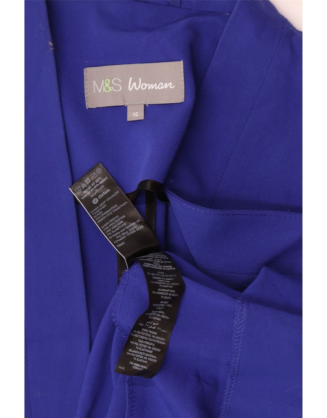 Marks & Spencer Offene Damen-Blazerjacke UK 16 Large Blau Polyester