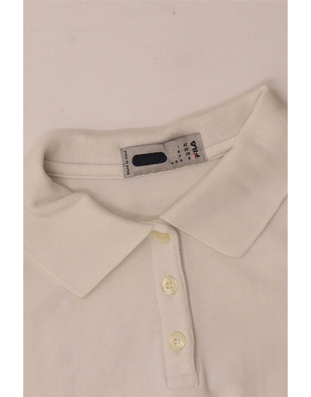 Fila Damen Ärmelloses Poloshirt IT 42 Medium Weiß