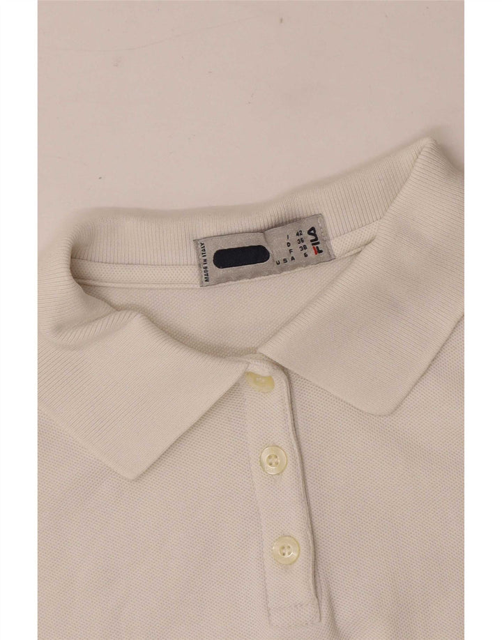 Fila Damen Ärmelloses Poloshirt IT 42 Medium Weiß