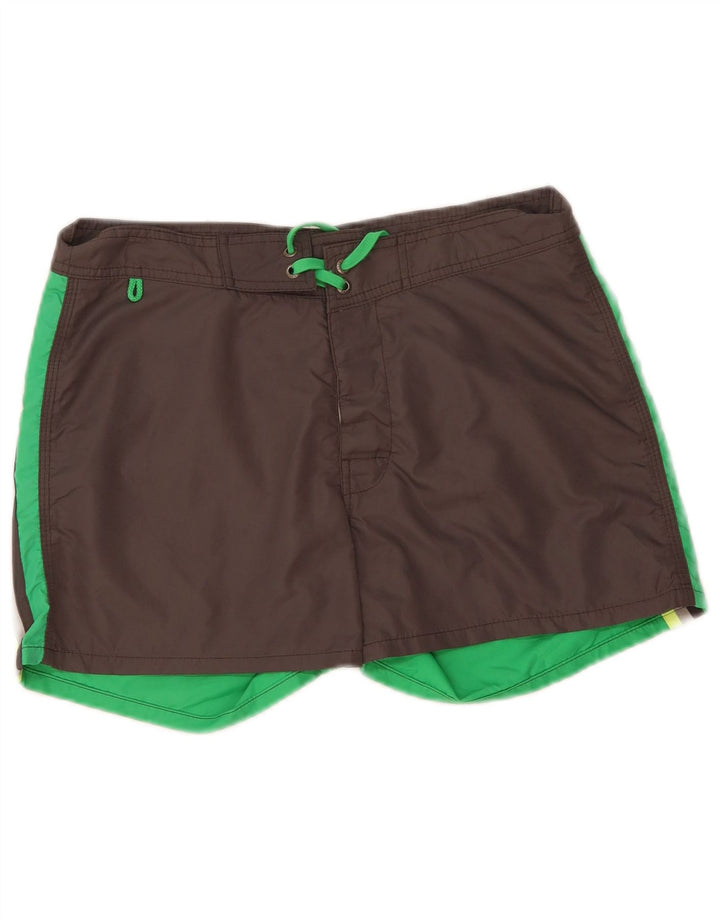 Sundek Herren-Badeshorts aus mittelgrauem Colourblock-Polyester