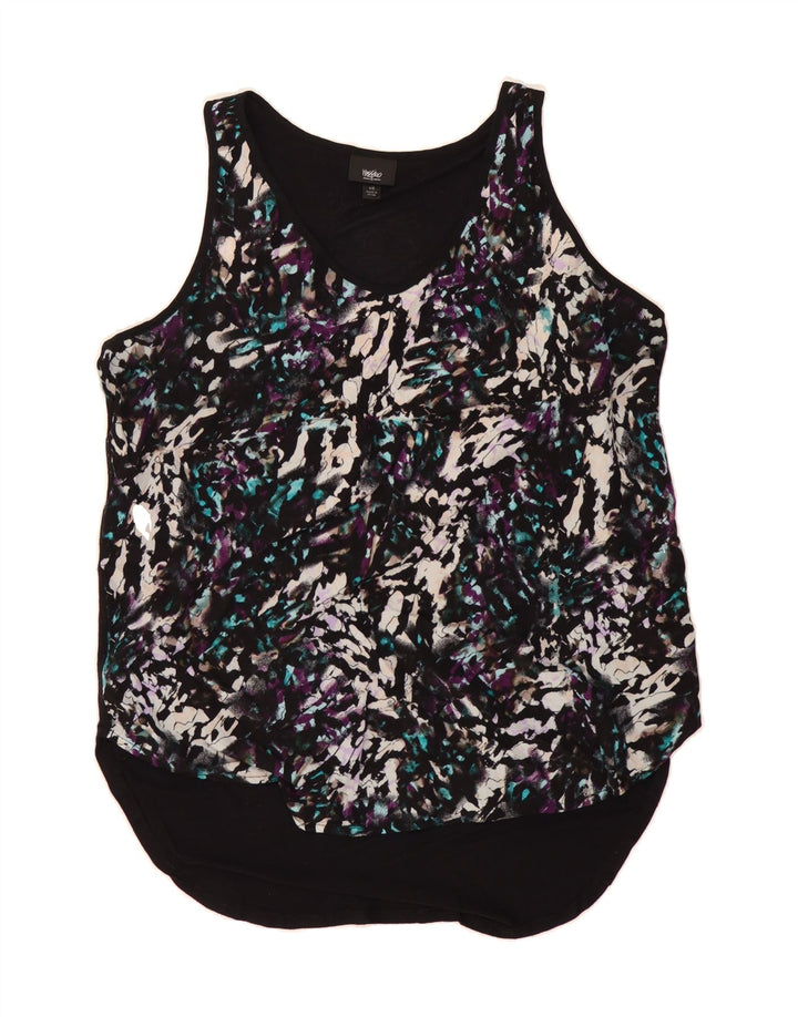 MOSSIMO Womens Vest Top UK 16 Large Black Tie Dye Polyester Vintage Mossimo and Second-Hand Mossimo from Messina Hembry 