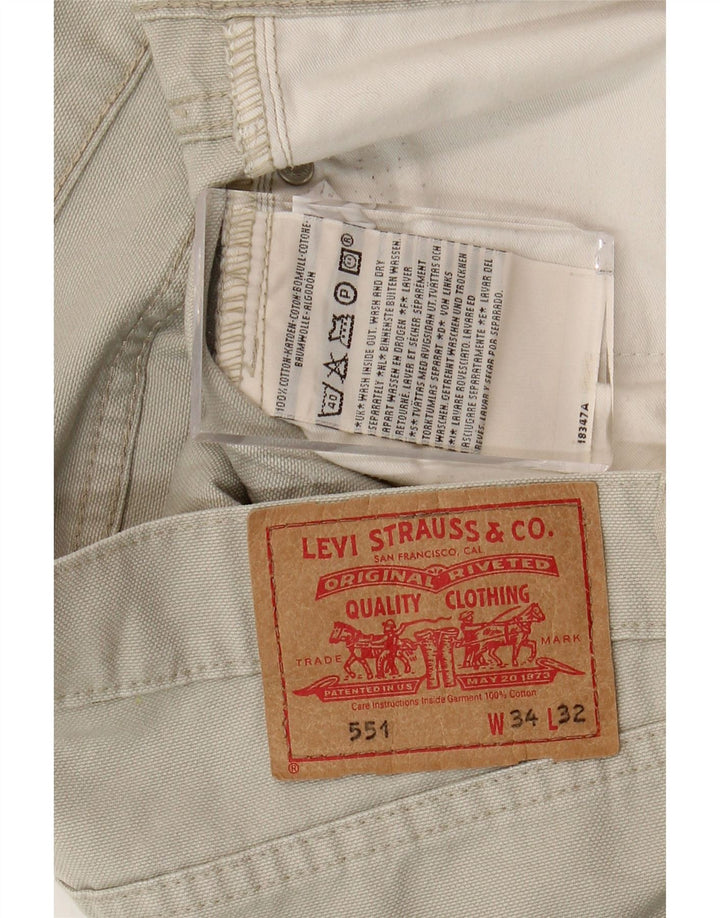 Levi's Herren 551 Straight Jeans W34 L32 Beige Baumwolle