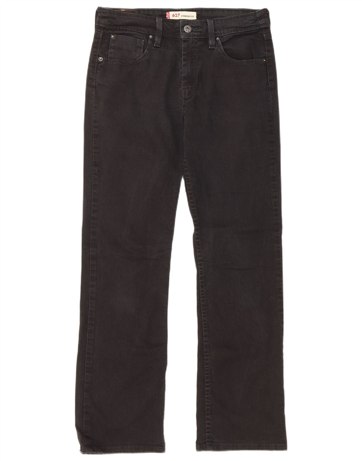 Levi's Damen 627 Straight Jeans W29 L30 Schwarze Baumwolle