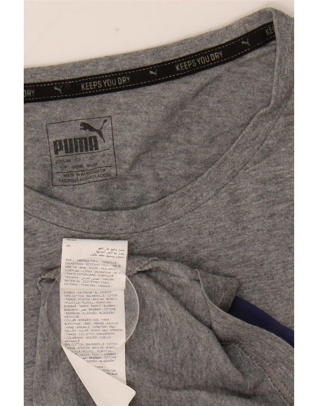 Puma Herren-T-Shirt mit Grafik, Größe S, grau gesprenkelte Baumwolle
