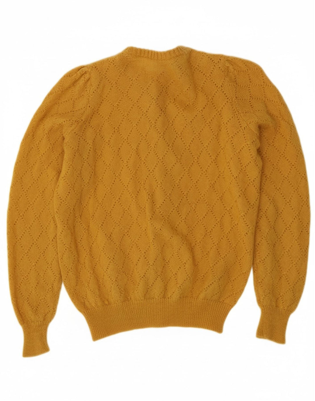 BENETTON Womens Cardigan Sweater UK 14 Medium Yellow