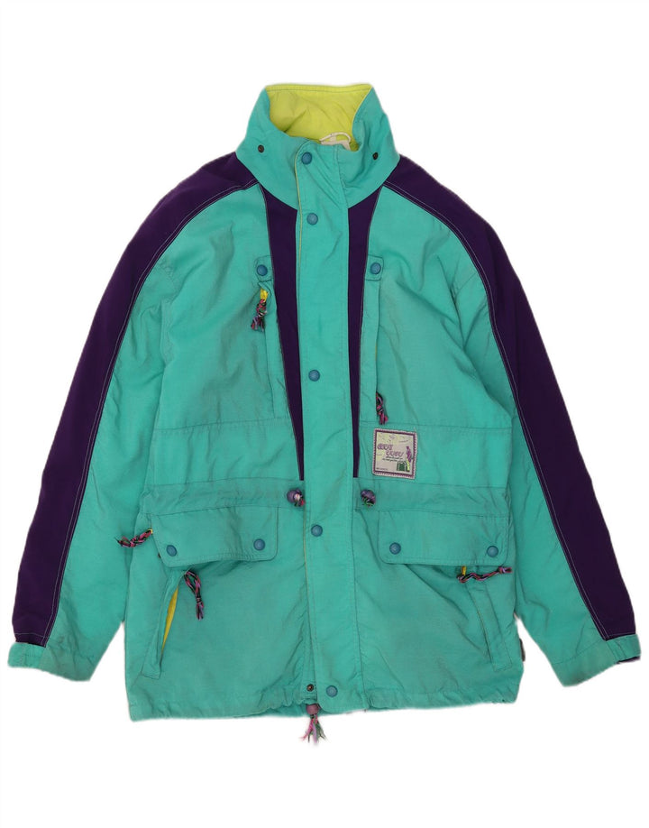 Great Escapes Herren-Skijacke mit Kapuze, IT 48, Mittelgrün, Farbblock