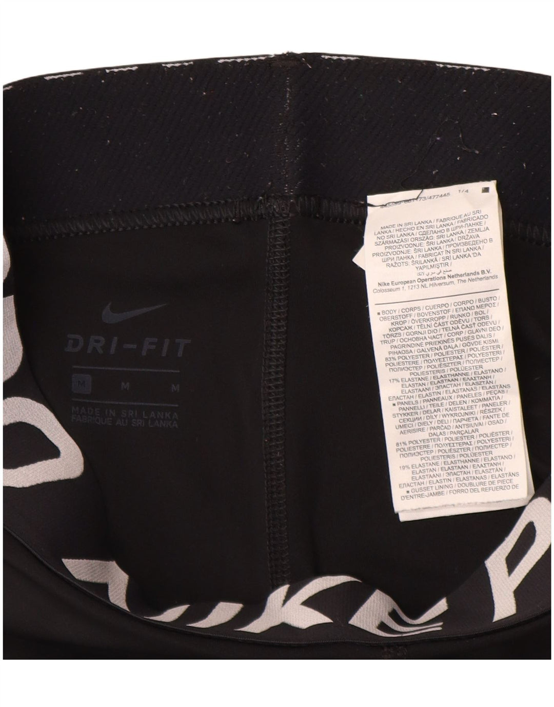 Nike Womens Graphic Capri-Leggings UK 12 Mittelschwarzes Polyester