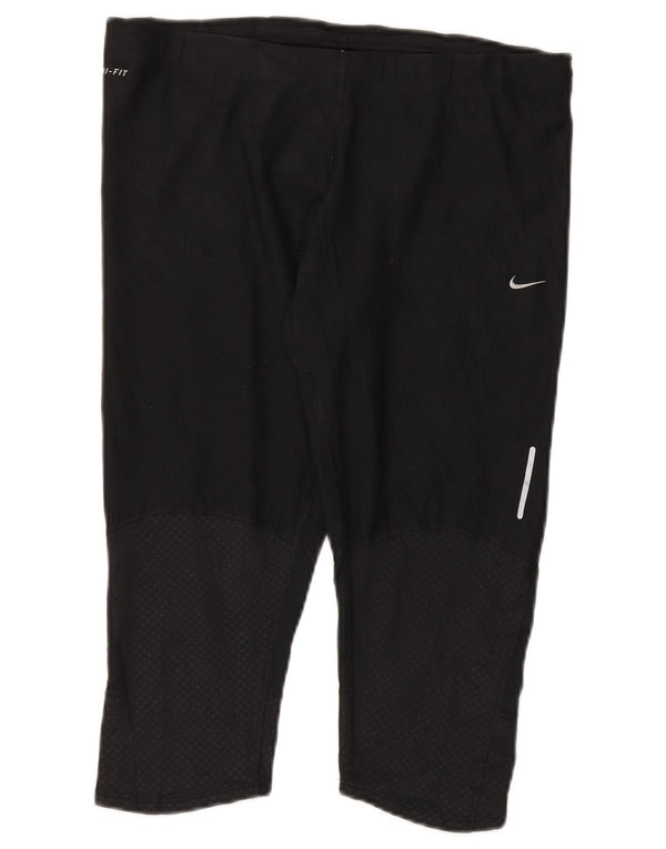 Nike Damen Dri Fit Capri Leggings UK 18 XL Schwarz Polyester