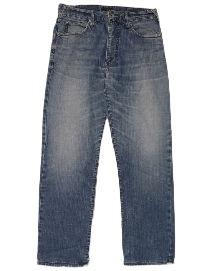 Armani Herren Straight Jeans W32 L31 Blaue Baumwolle