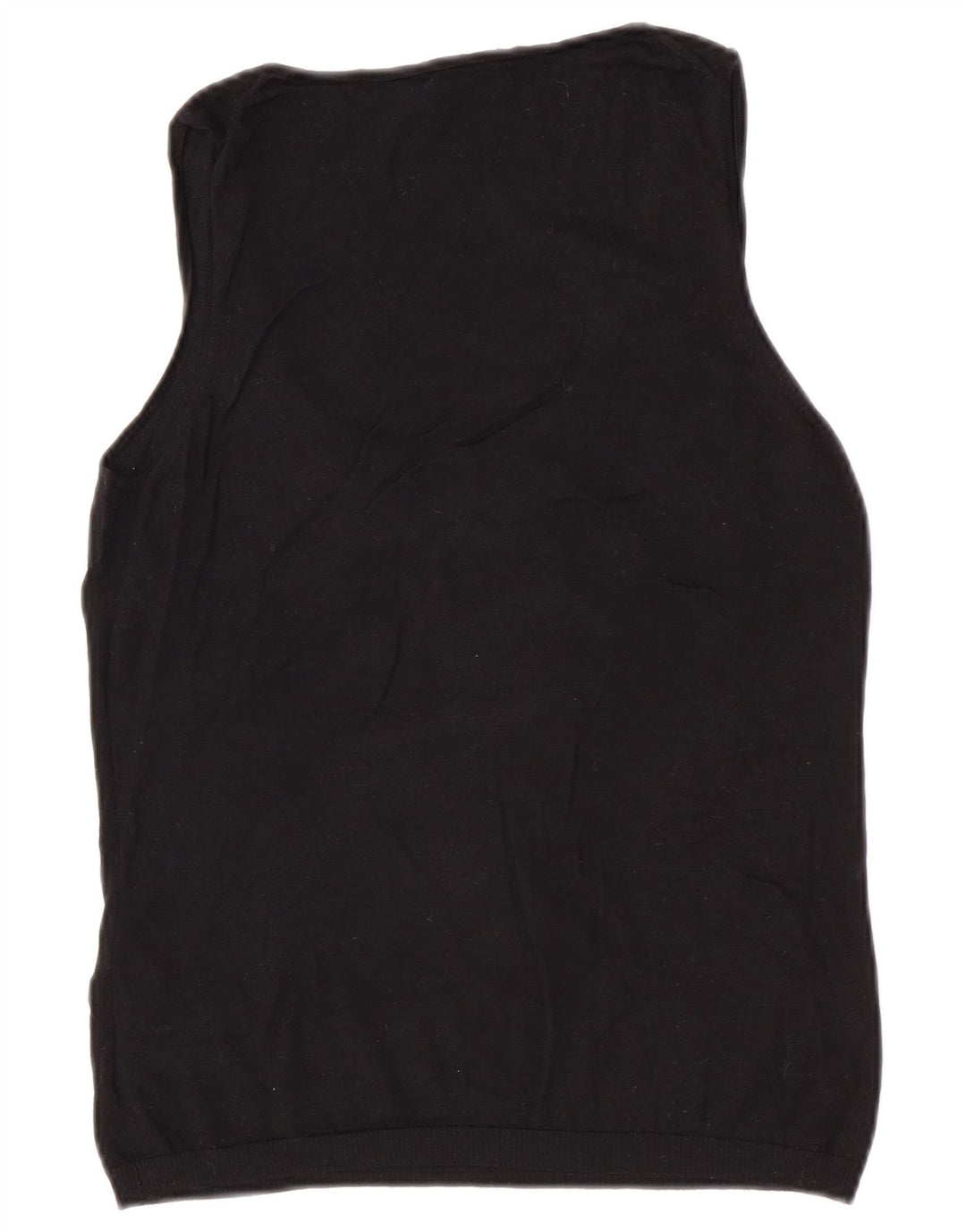 Max Mara Damen ärmelloses Blusenoberteil UK 18 XL Schwarze Seide