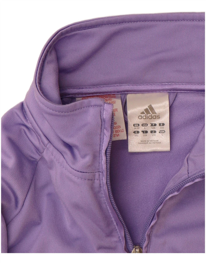 Adidas Mädchen Trainingsanzug Top Jacke 11-12 Jahre Lila Polyester