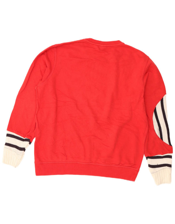 Nike Herren Sweatshirt Pullover XL Rot Colourblock Baumwolle
