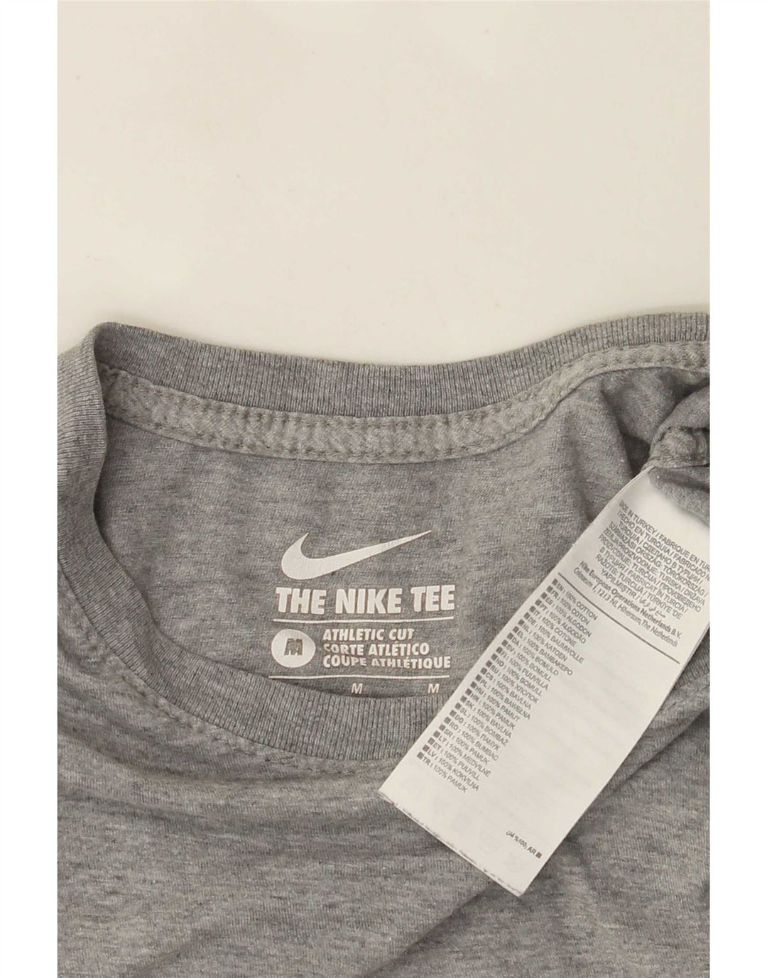 Nike Herren Athletic Cut Graphic T-Shirt-Oberteil aus mittelgrauer Baumwolle