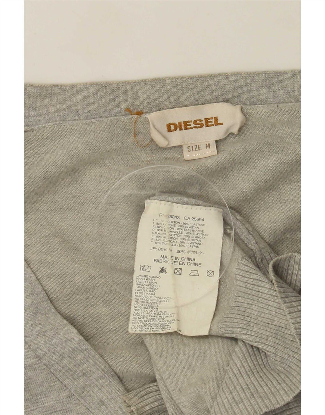 Diesel Herren-Cardigan-Pullover aus mittelgrauer Baumwolle