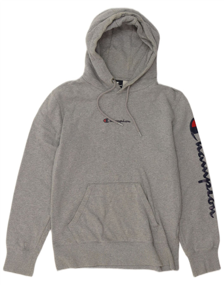 CHAMPION Herren-Kapuzenpullover mit Grafik, mittelgraue Baumwolle