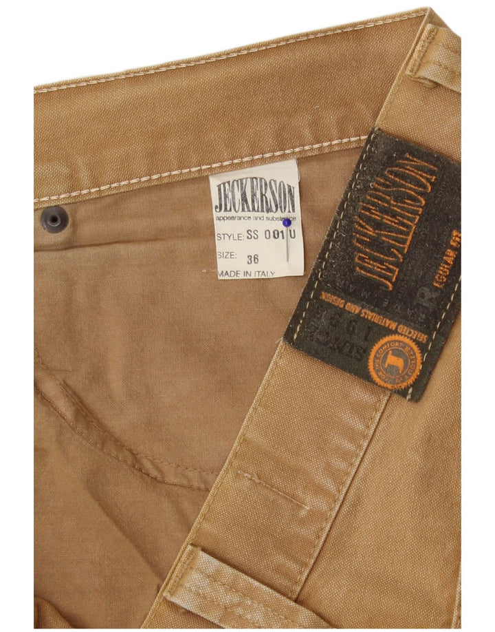 Jeckerson Herren Straight Jeans W36 L33 Beige Baumwolle
