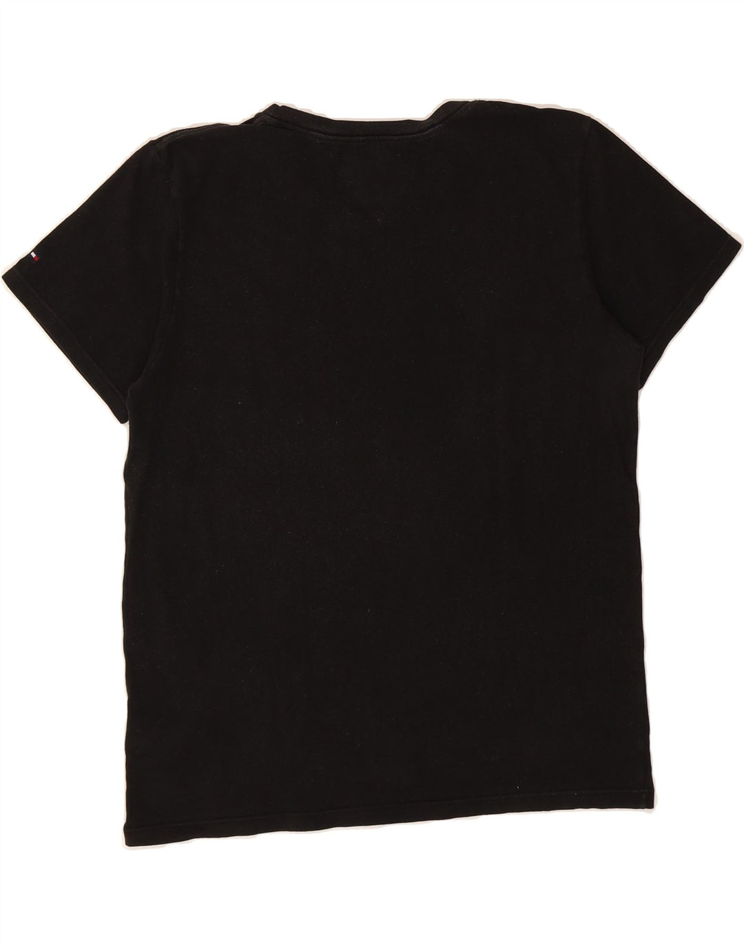 TOMMY HILFIGER Mens Graphic T-Shirt Top Medium Black Cotton Vintage Tommy Hilfiger and Second-Hand Tommy Hilfiger from Messina Hembry 