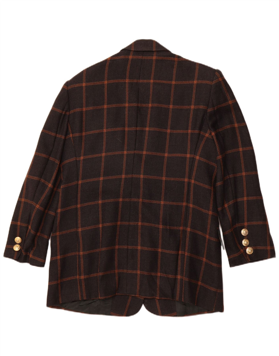 ROCCOBAROCCO Damen-Blazerjacke mit 3 Knöpfen, Größe 19, XL, schwarz karierte Wolle