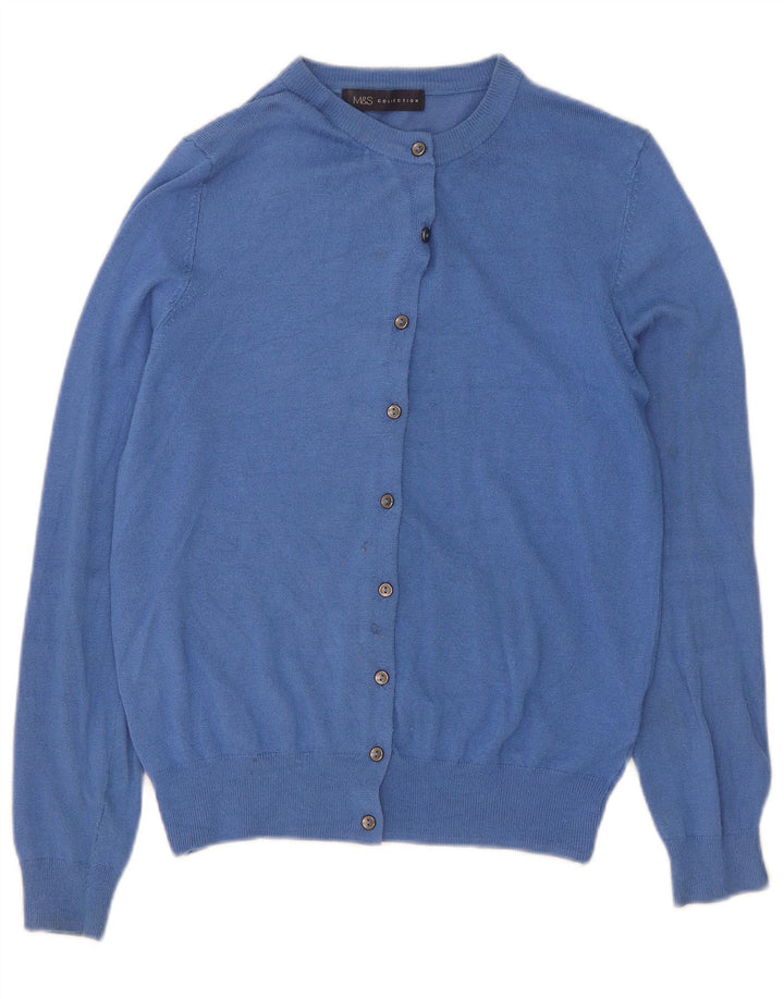 Marks & Spencer Damen-Cardigan-Pullover UK 12 Mittelblaue Viskose