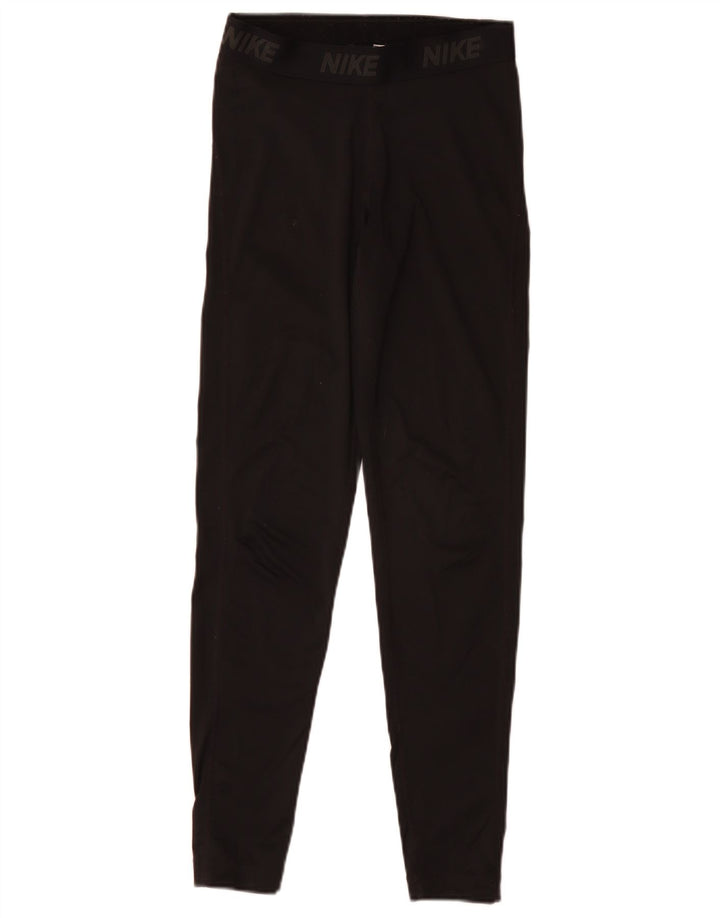 Nike Damen Dri Fit Graphic Leggings UK 10 Small Schwarz Polyester