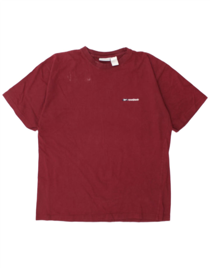 Reebok Herren T-Shirt Top Large Burgund Baumwolle