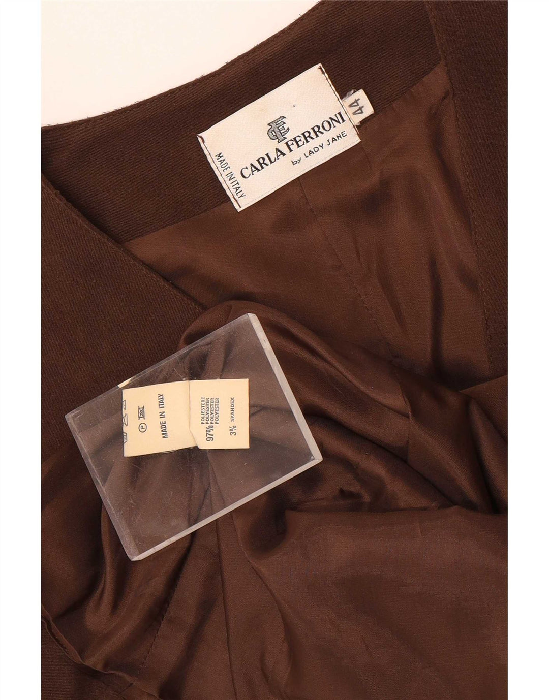 CARLA FERRONI Damen Weste IT 44 Mittelbraunes Polyester