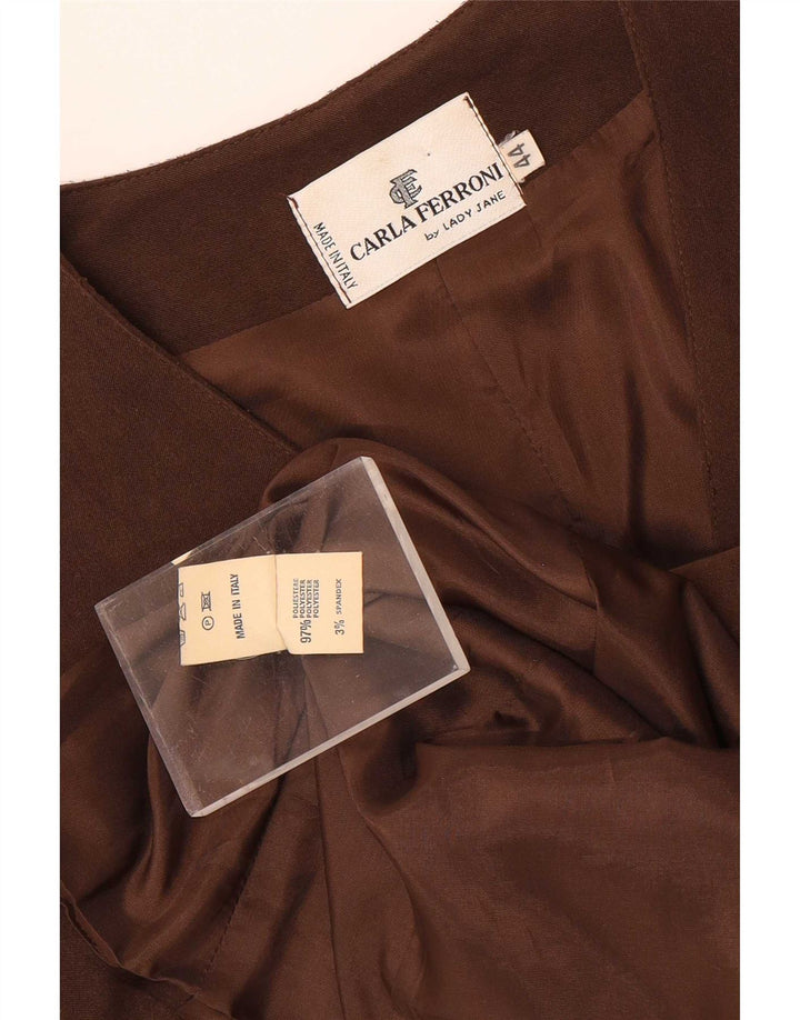 CARLA FERRONI Damen Weste IT 44 Mittelbraunes Polyester