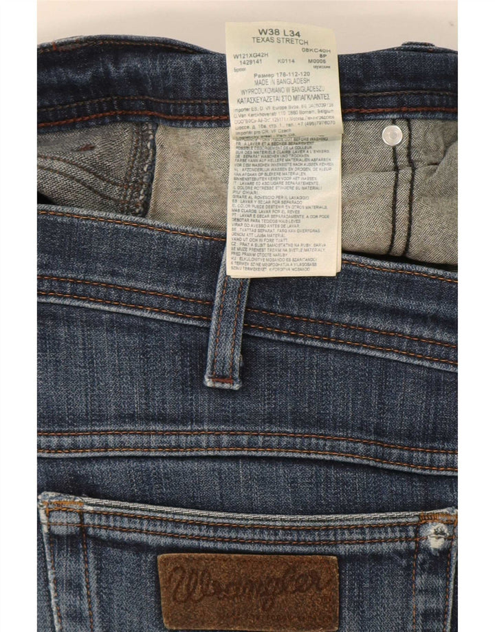 Wrangler Herren Texas Stretch Straight Jeans W38 L34 Blaue Baumwolle