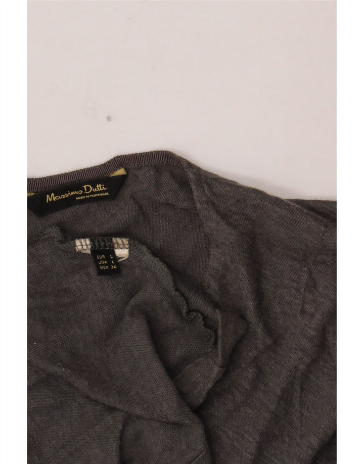 Massimo Dutti Damen Bluse Top UK 16 Large Grau