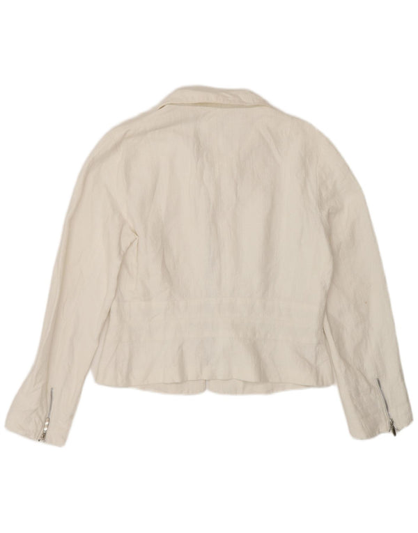 Penny Black Damen-Blazer mit durchgehendem Reißverschluss, UK 12, Mittelweiß
