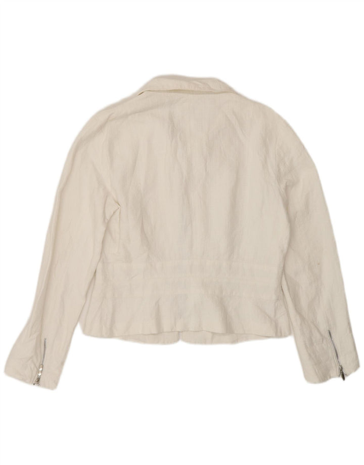 Penny Black Damen-Blazer mit durchgehendem Reißverschluss, UK 12, Mittelweiß